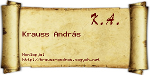 Krauss András névjegykártya